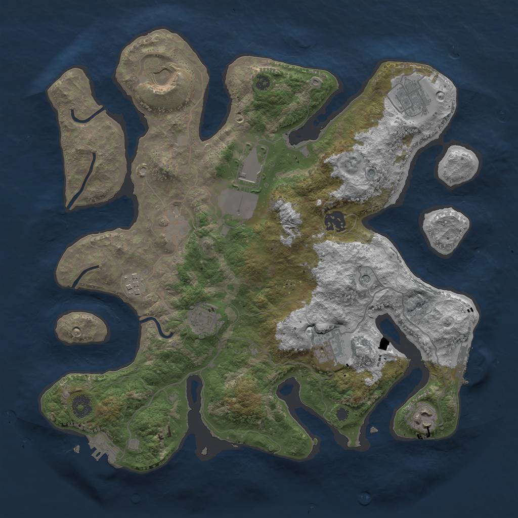 Rust Map: Procedural Map, Size: 3600, Seed: 122052103, 14 Monuments