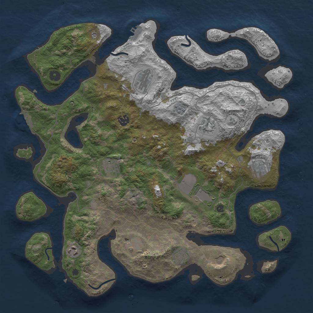 Rust Map: Procedural Map, Size: 4250, Seed: 251601781, 16 Monuments