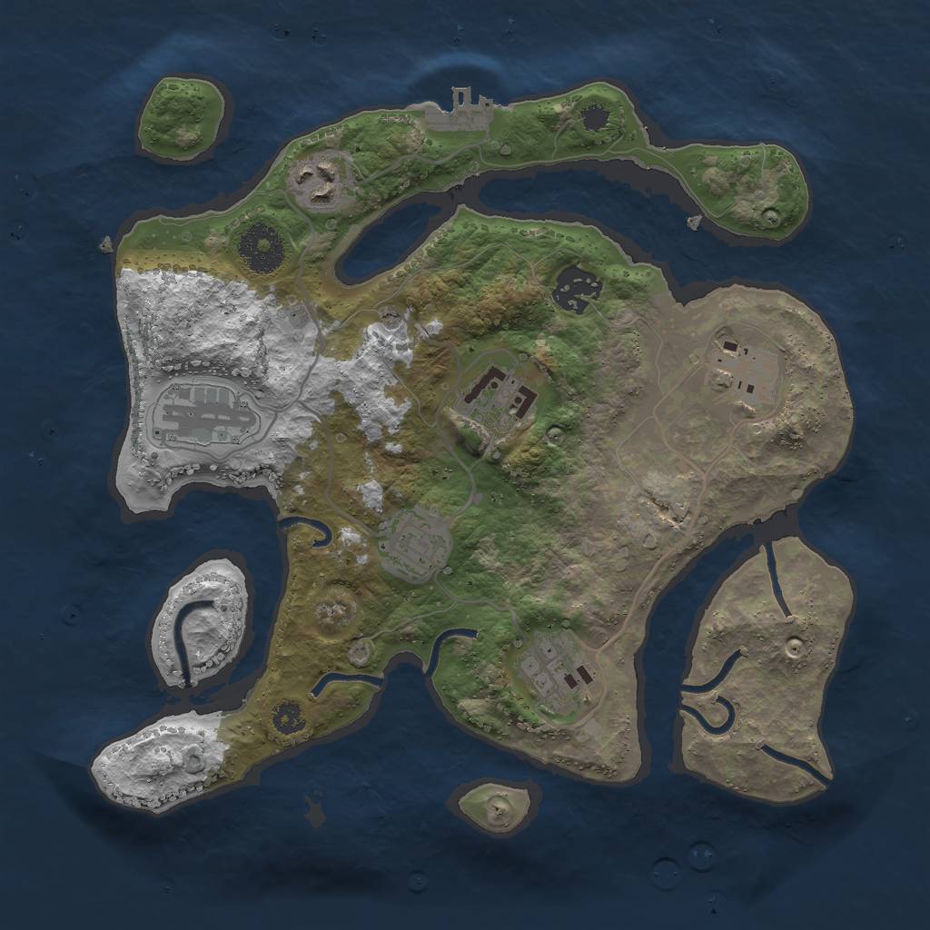 Rust Map: Procedural Map, Size: 3000, Seed: 601075151, 11 Monuments