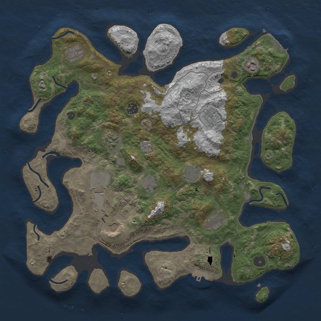 Rust Map: Procedural Map, Size: 4250, Seed: 804899, 16 Monuments