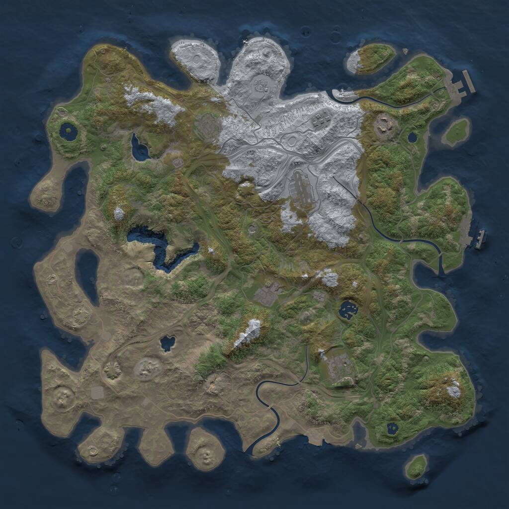 Rust Map: Procedural Map, Size: 4250, Seed: 804899, 13 Monuments