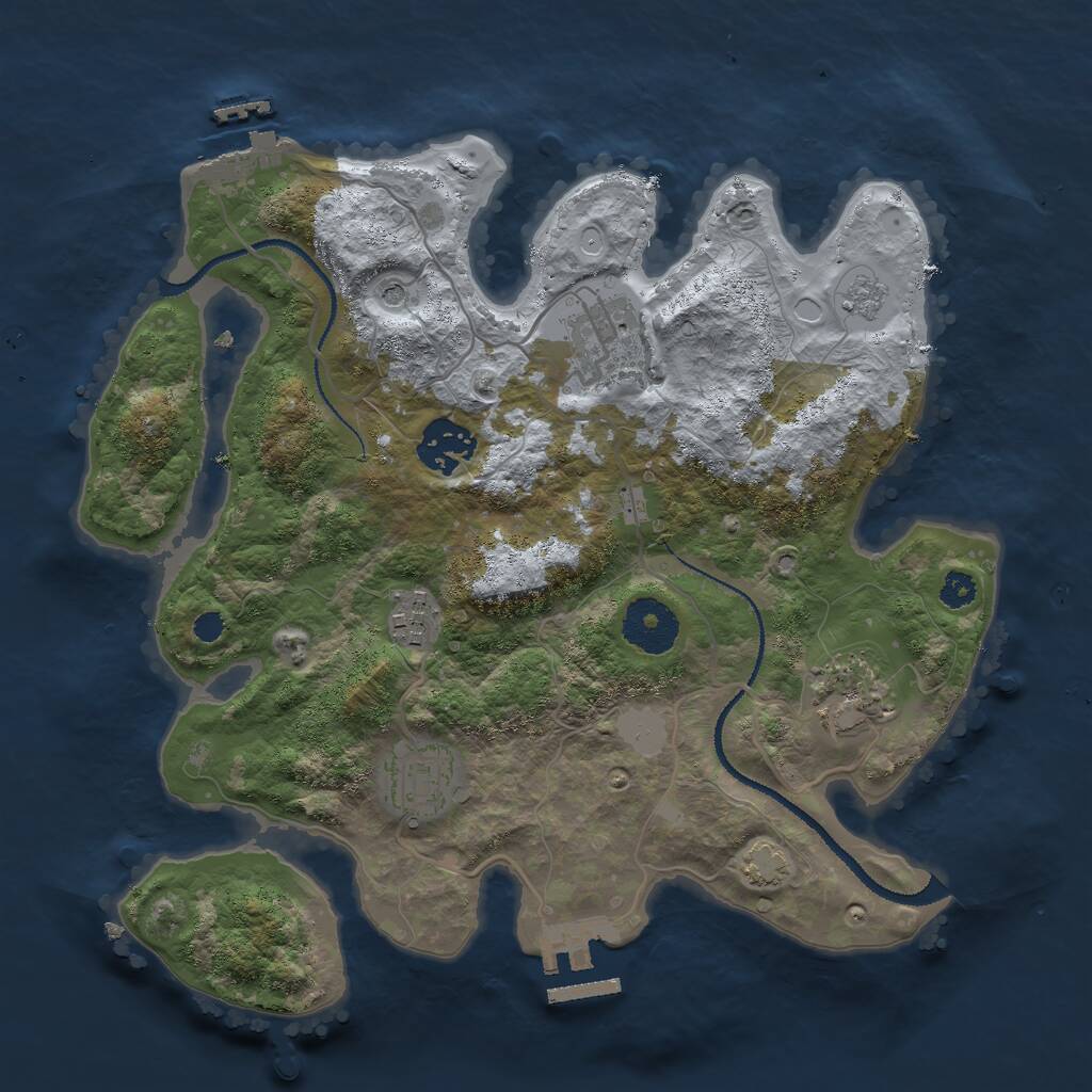 Rust Map: Procedural Map, Size: 3000, Seed: 902832, 11 Monuments
