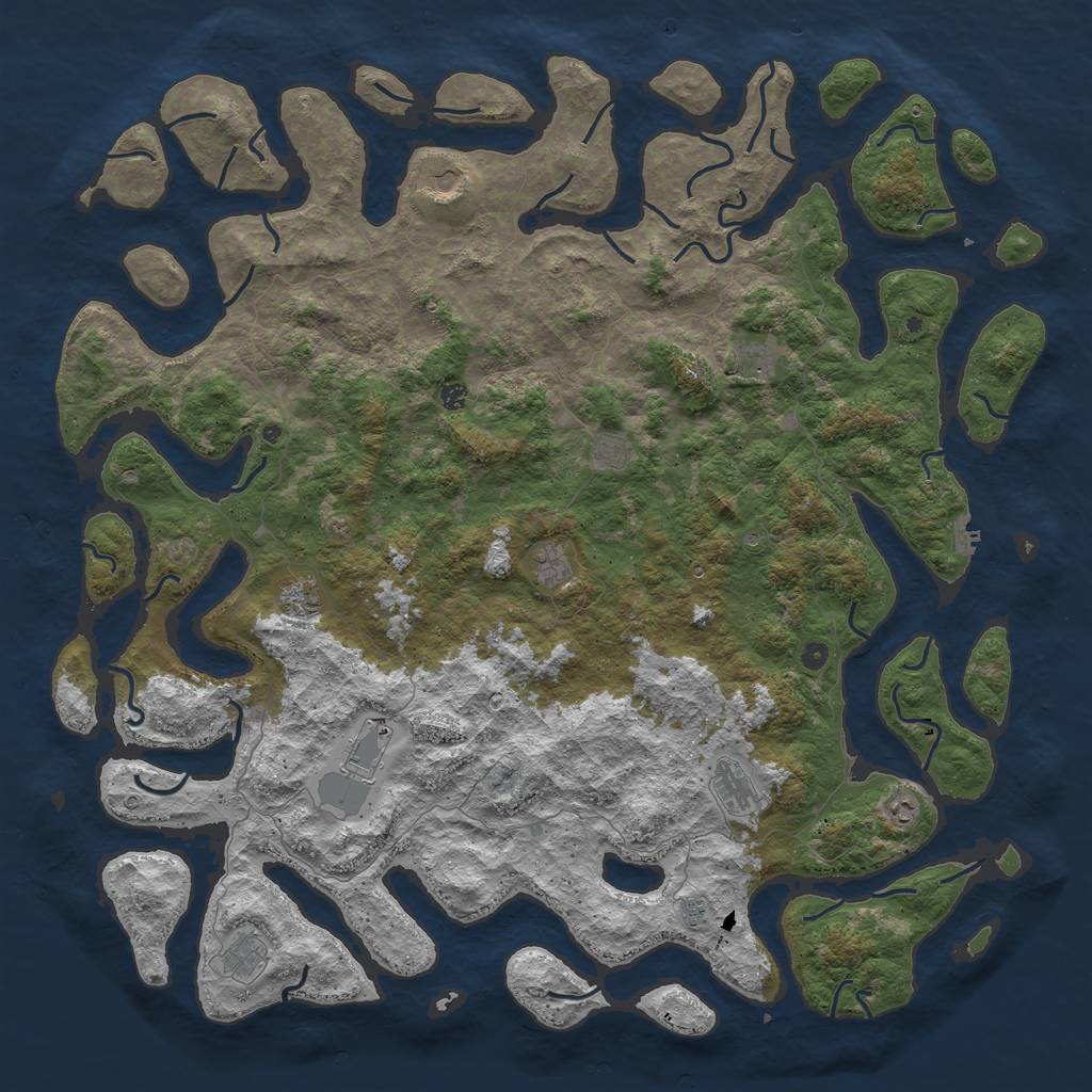 Rust Map: Procedural Map, Size: 6000, Seed: 78324, 15 Monuments