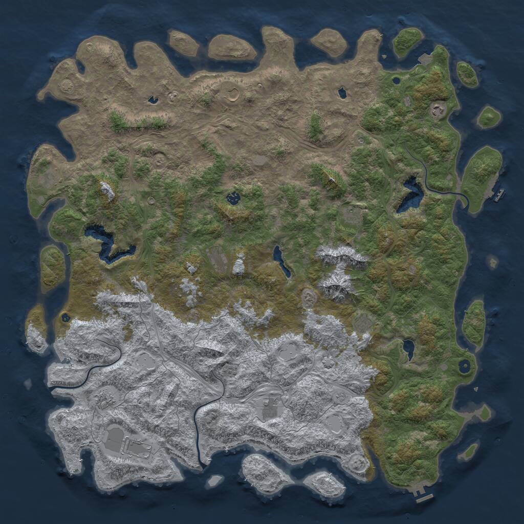 Rust Map: Procedural Map, Size: 6000, Seed: 78324, 17 Monuments
