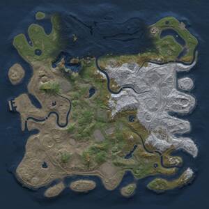 Thumbnail Rust Map: Procedural Map, Size: 4500, Seed: 1318760907, 16 Monuments