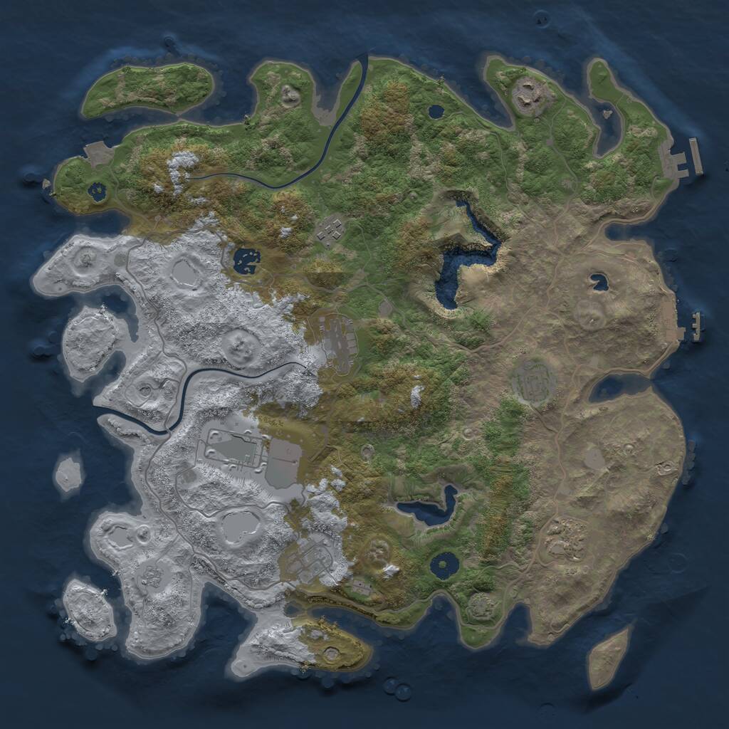 Rust Map: Procedural Map, Size: 4000, Seed: 1899645217, 14 Monuments
