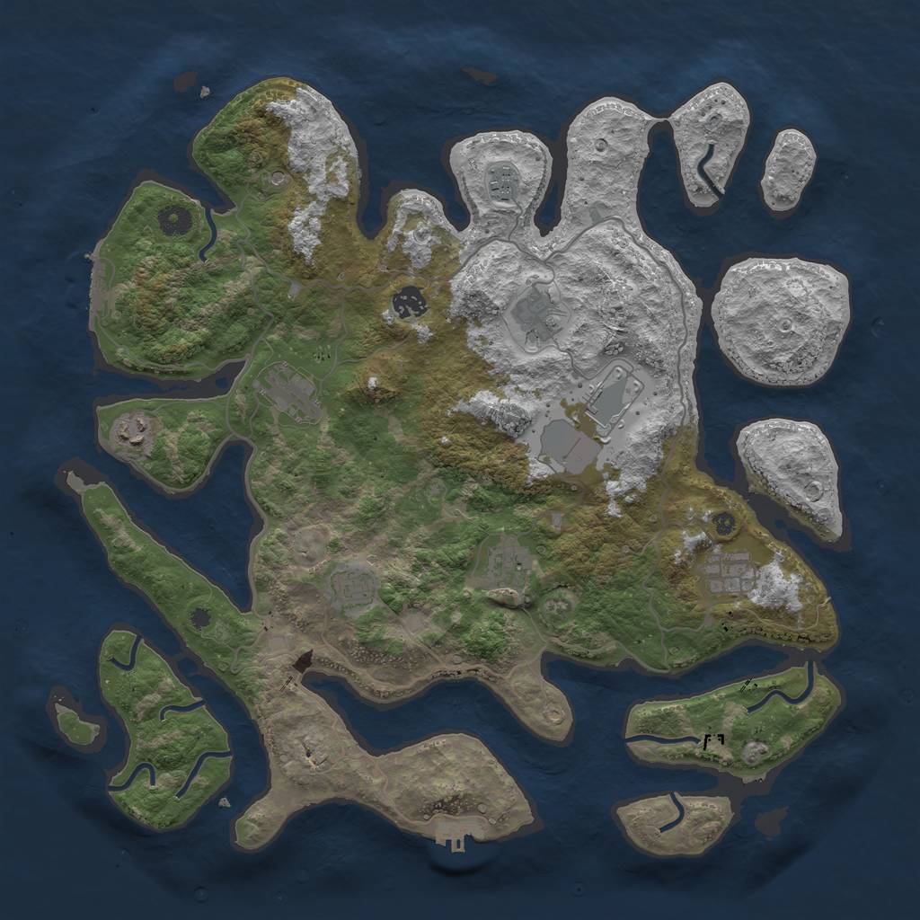 Rust Map: Procedural Map, Size: 4200, Seed: 629647554, 14 Monuments