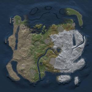 Thumbnail Rust Map: Procedural Map, Size: 3500, Seed: 988071, 14 Monuments