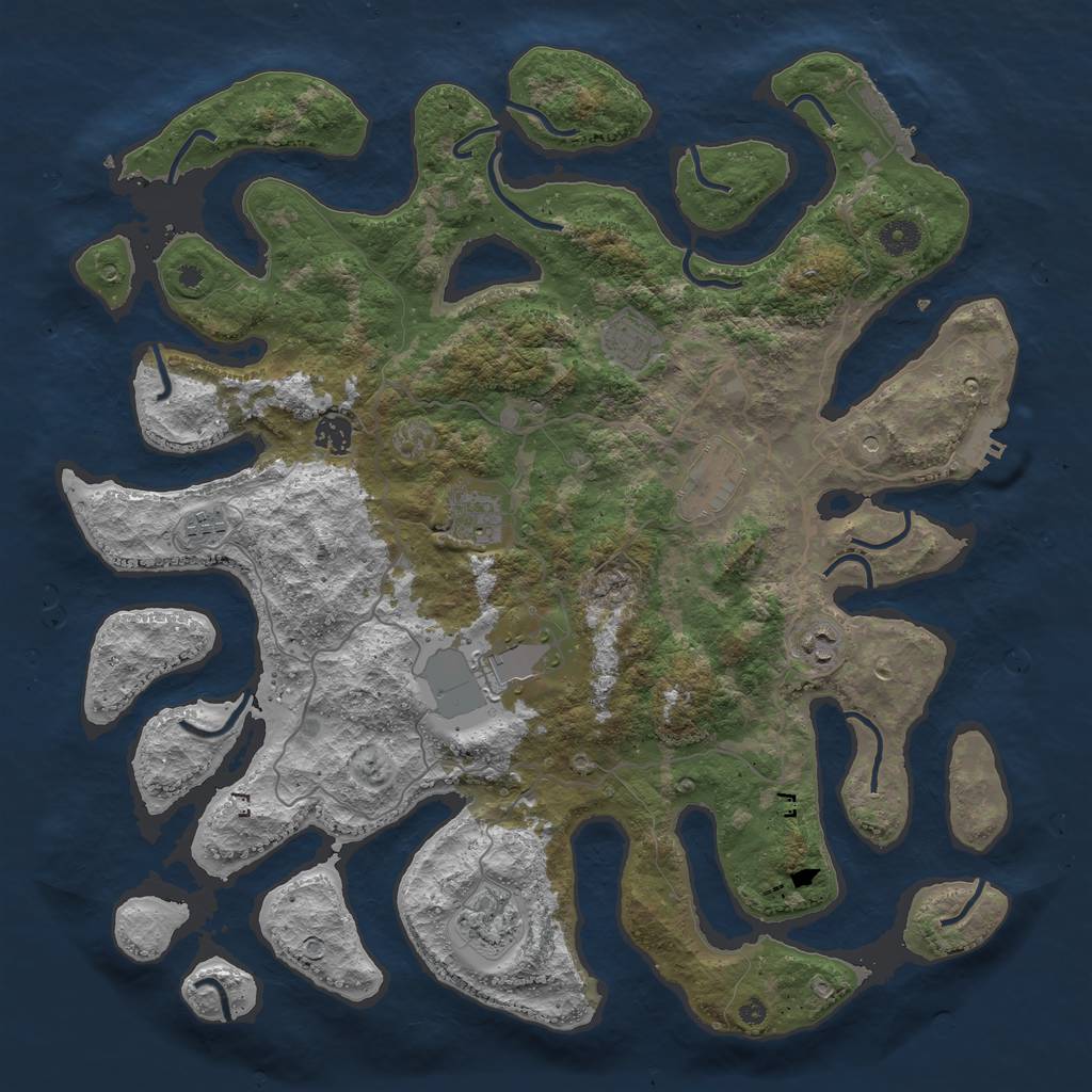 Rust Map: Procedural Map, Size: 4250, Seed: 528108, 13 Monuments