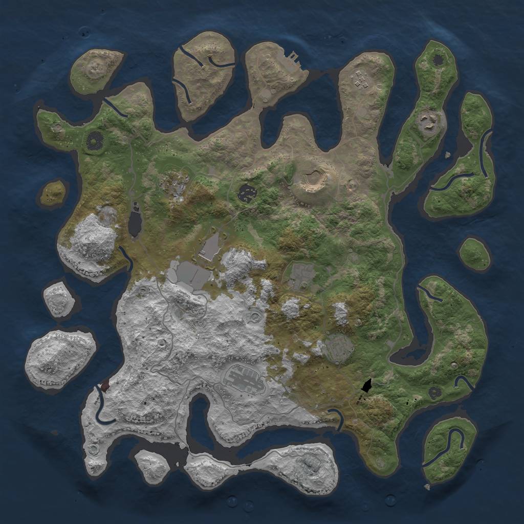 Rust Map: Procedural Map, Size: 4250, Seed: 769905, 13 Monuments