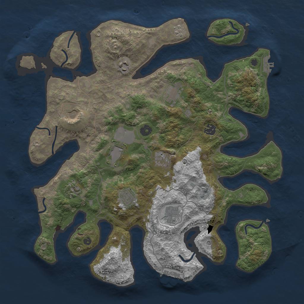 Rust Map: Procedural Map, Size: 4000, Seed: 248006, 15 Monuments