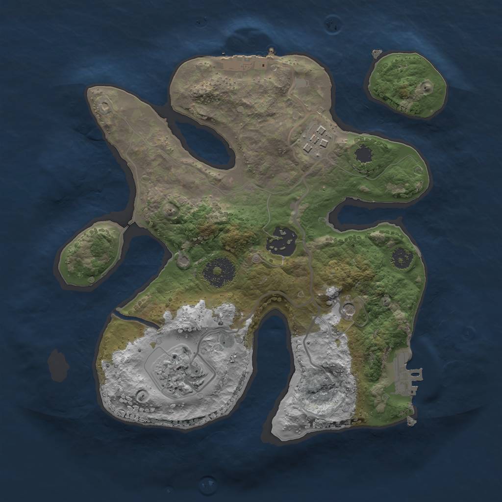 Rust Map: Procedural Map, Size: 2500, Seed: 21474845, 8 Monuments