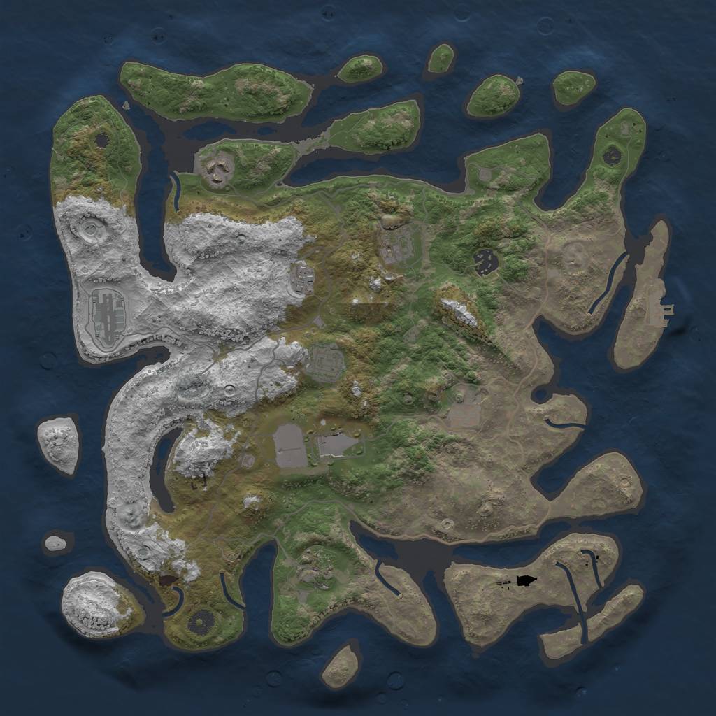 Rust Map: Procedural Map, Size: 4200, Seed: 1417040687, 13 Monuments