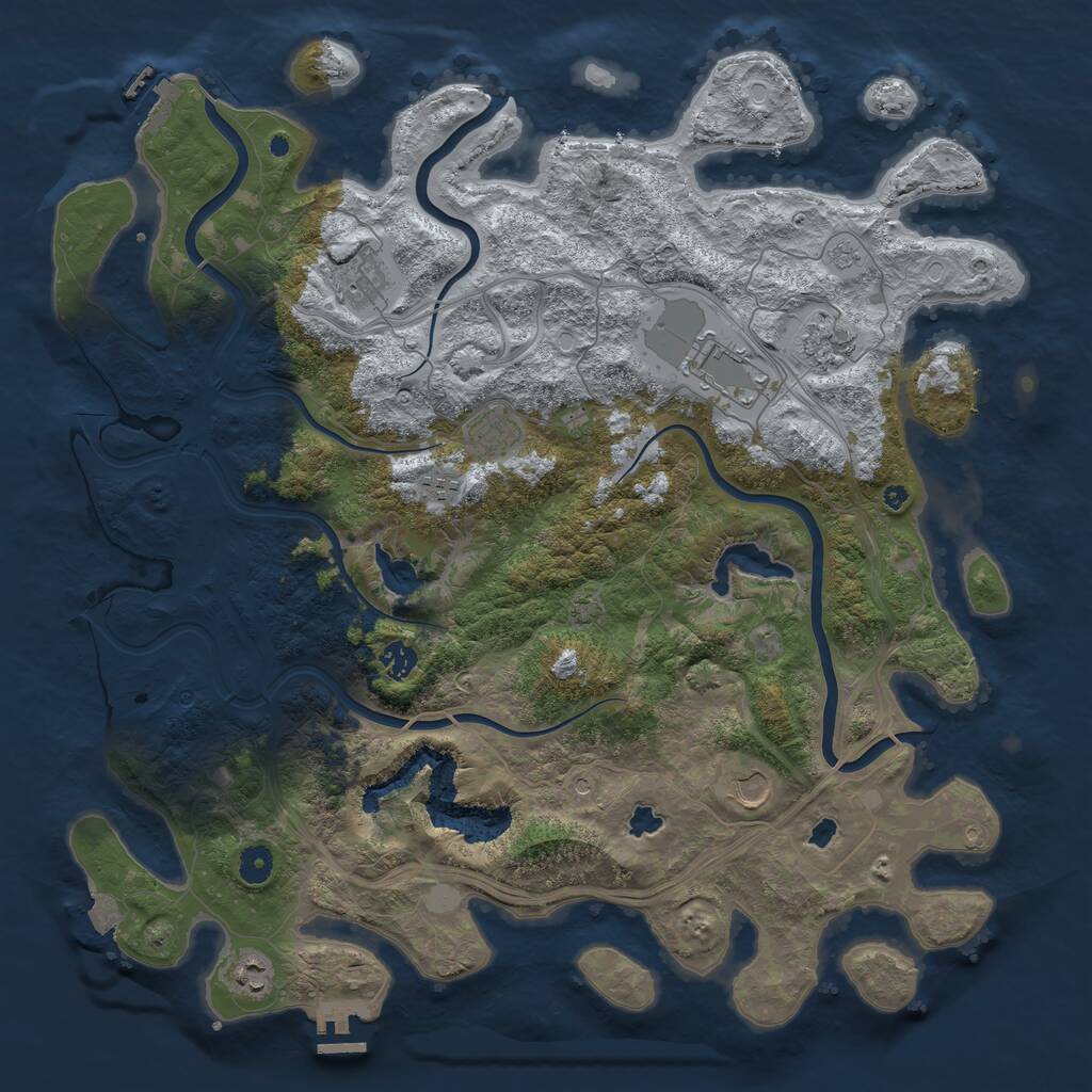 Rust Map: Procedural Map, Size: 4500, Seed: 290721, 14 Monuments