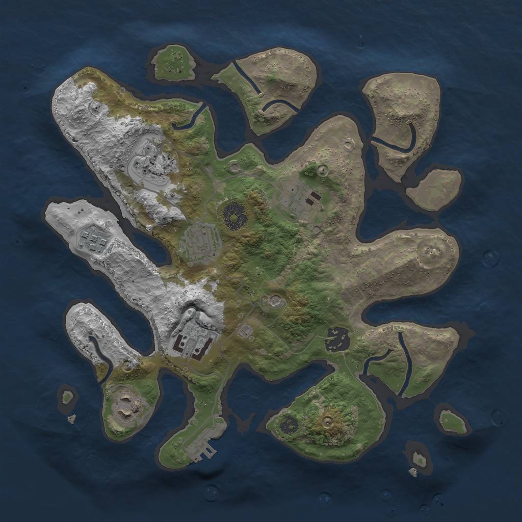 Rust Map: Procedural Map, Size: 3000, Seed: 1612270835, 11 Monuments