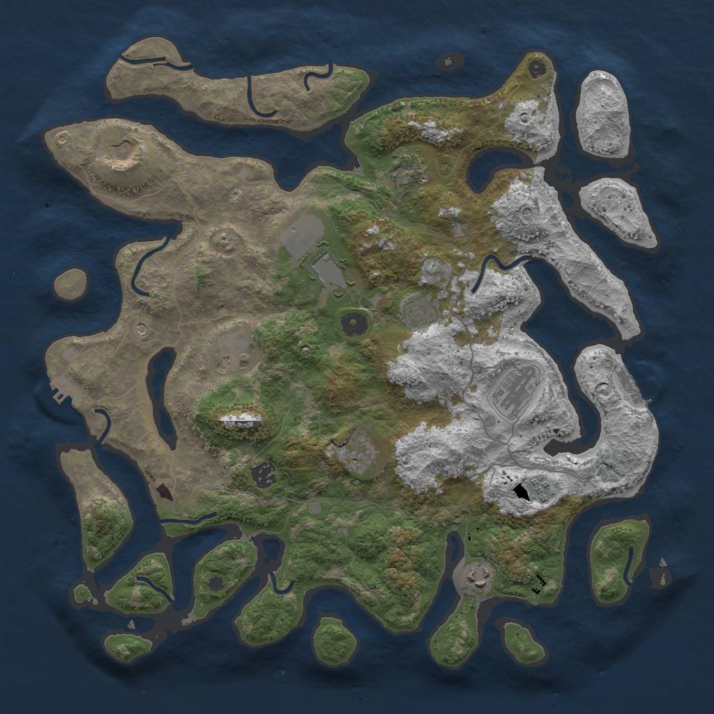 Rust Map: Procedural Map, Size: 4250, Seed: 121945, 15 Monuments