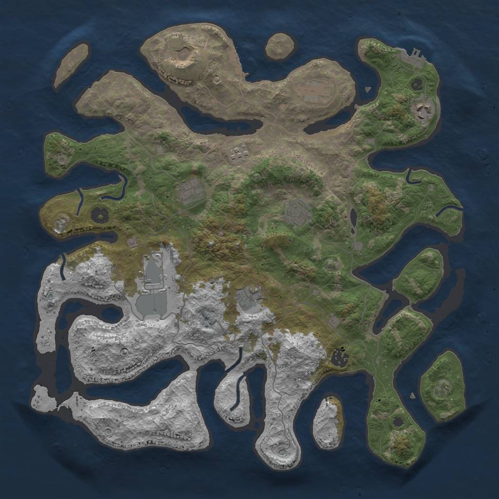 Rust Map: Procedural Map, Size: 4250, Seed: 124, 14 Monuments