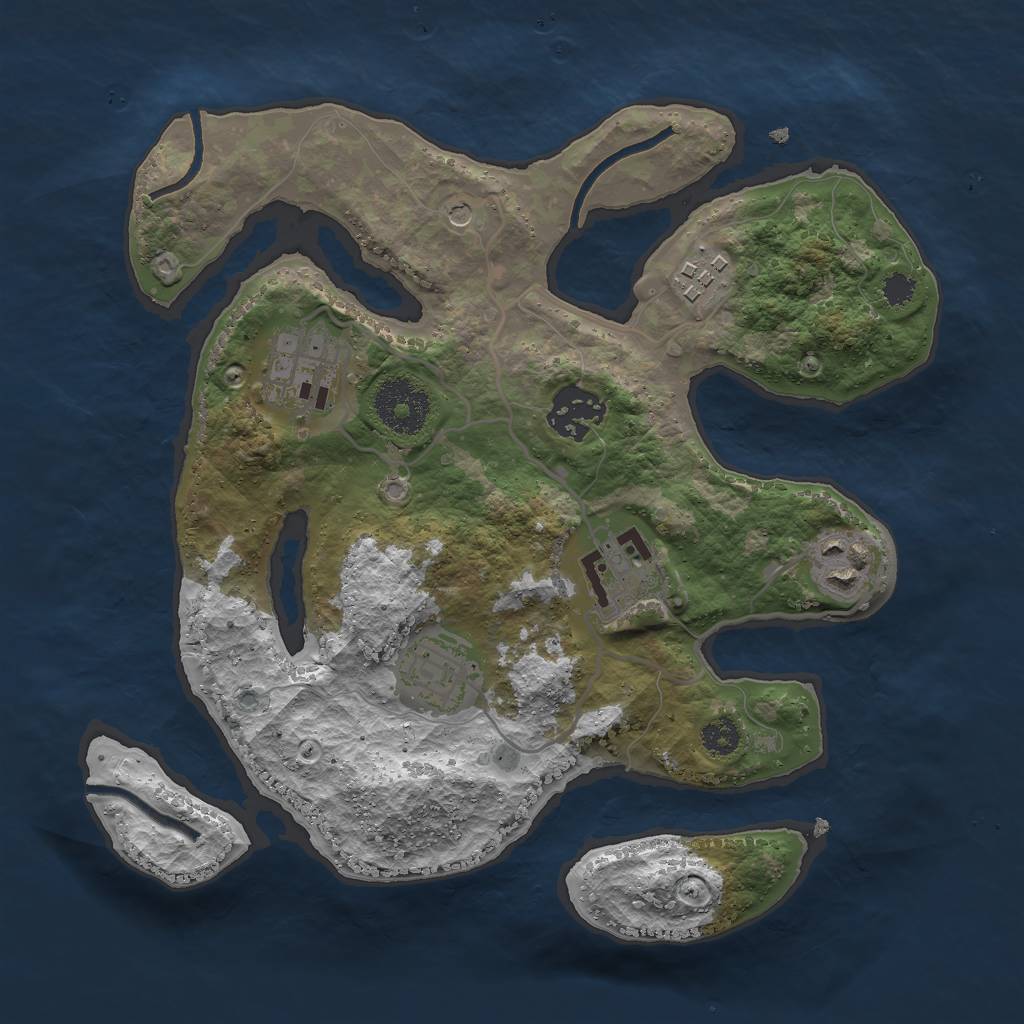 Rust Map: Procedural Map, Size: 2800, Seed: 426256135, 9 Monuments