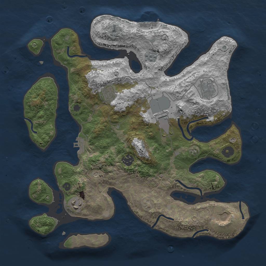 Rust Map: Procedural Map, Size: 3500, Seed: 413835878, 12 Monuments