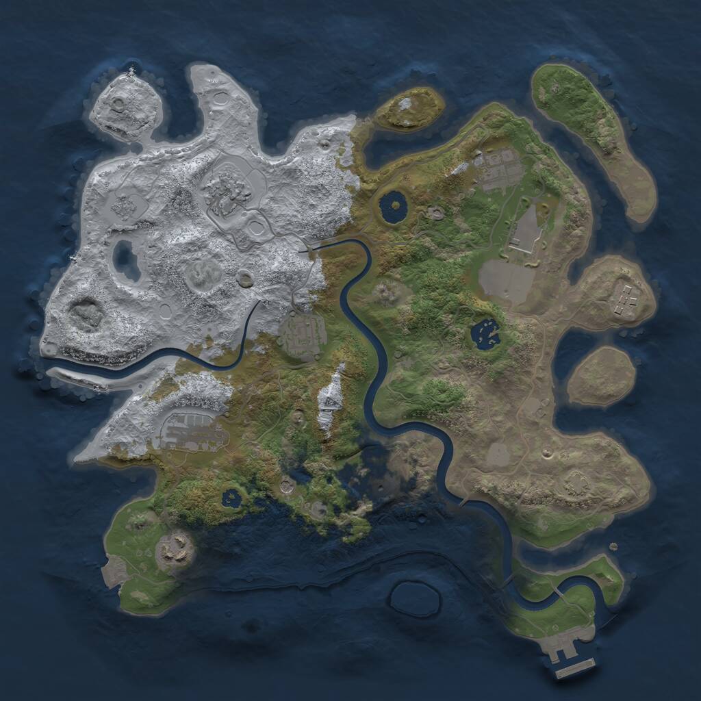 Rust Map: Procedural Map, Size: 3500, Seed: 51170711, 14 Monuments