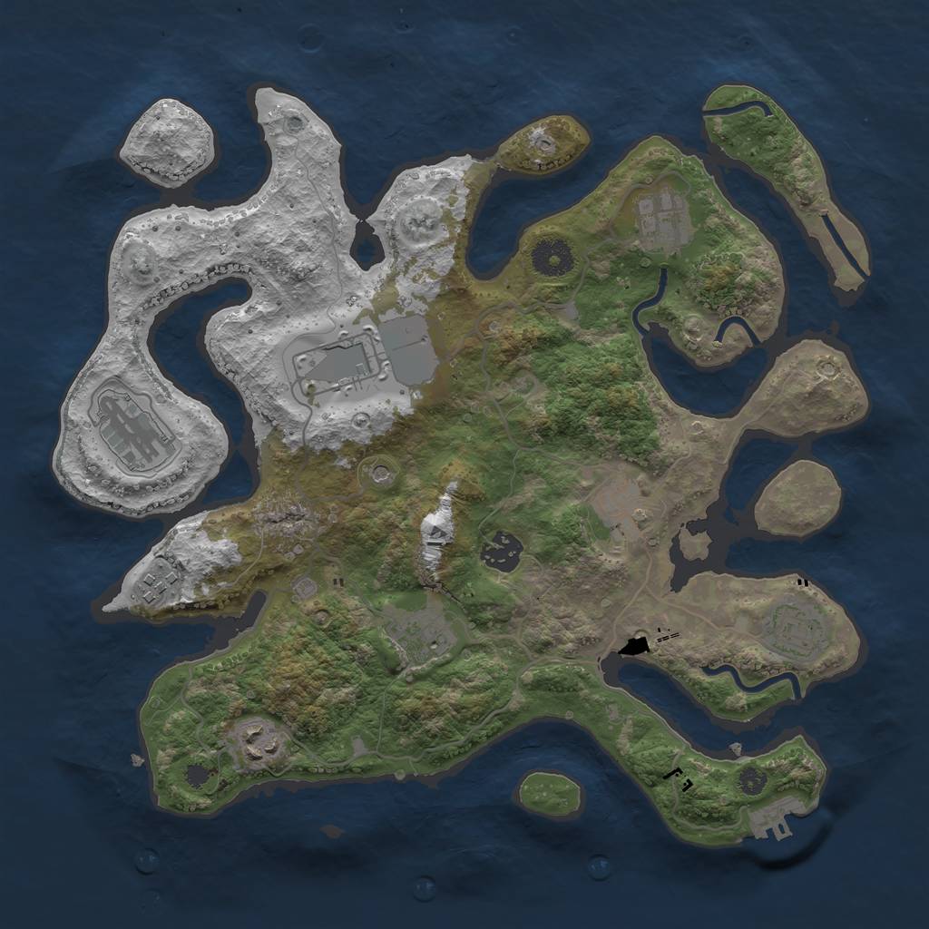 Rust Map: Procedural Map, Size: 3500, Seed: 51170711, 13 Monuments