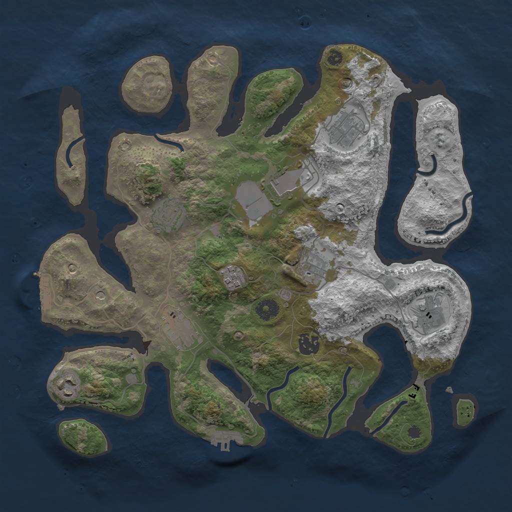 Rust Map: Procedural Map, Size: 3500, Seed: 820994, 14 Monuments