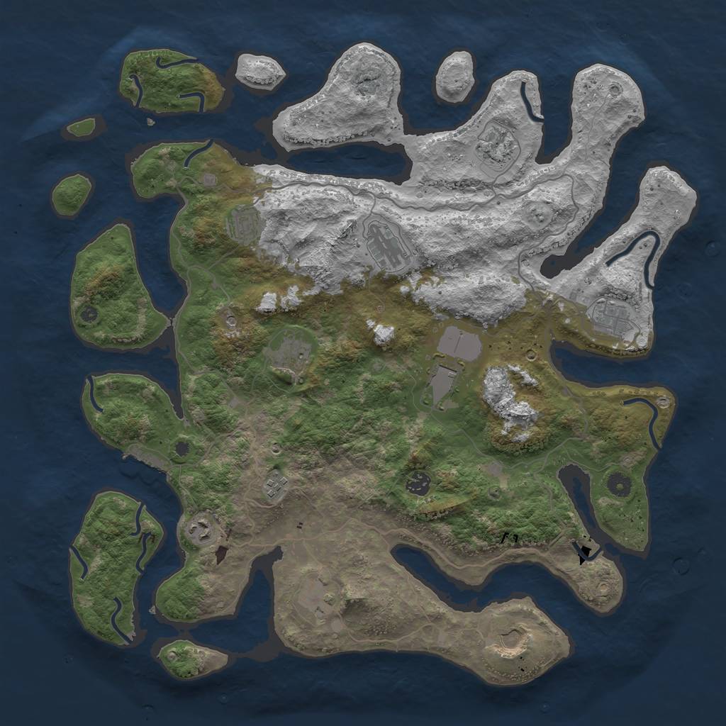 Rust Map: Procedural Map, Size: 4500, Seed: 29072021, 15 Monuments