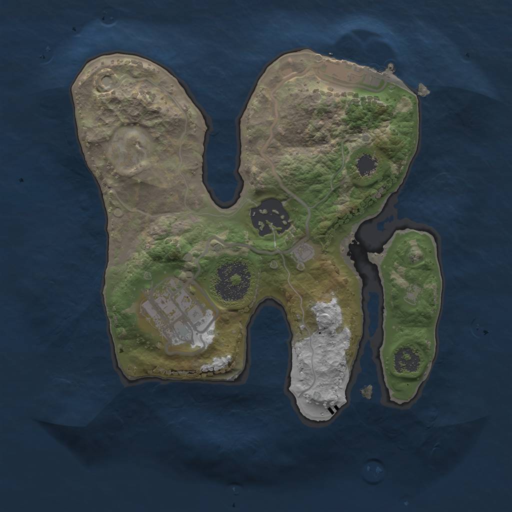 Rust Map: Procedural Map, Size: 2000, Seed: 273605695, 5 Monuments