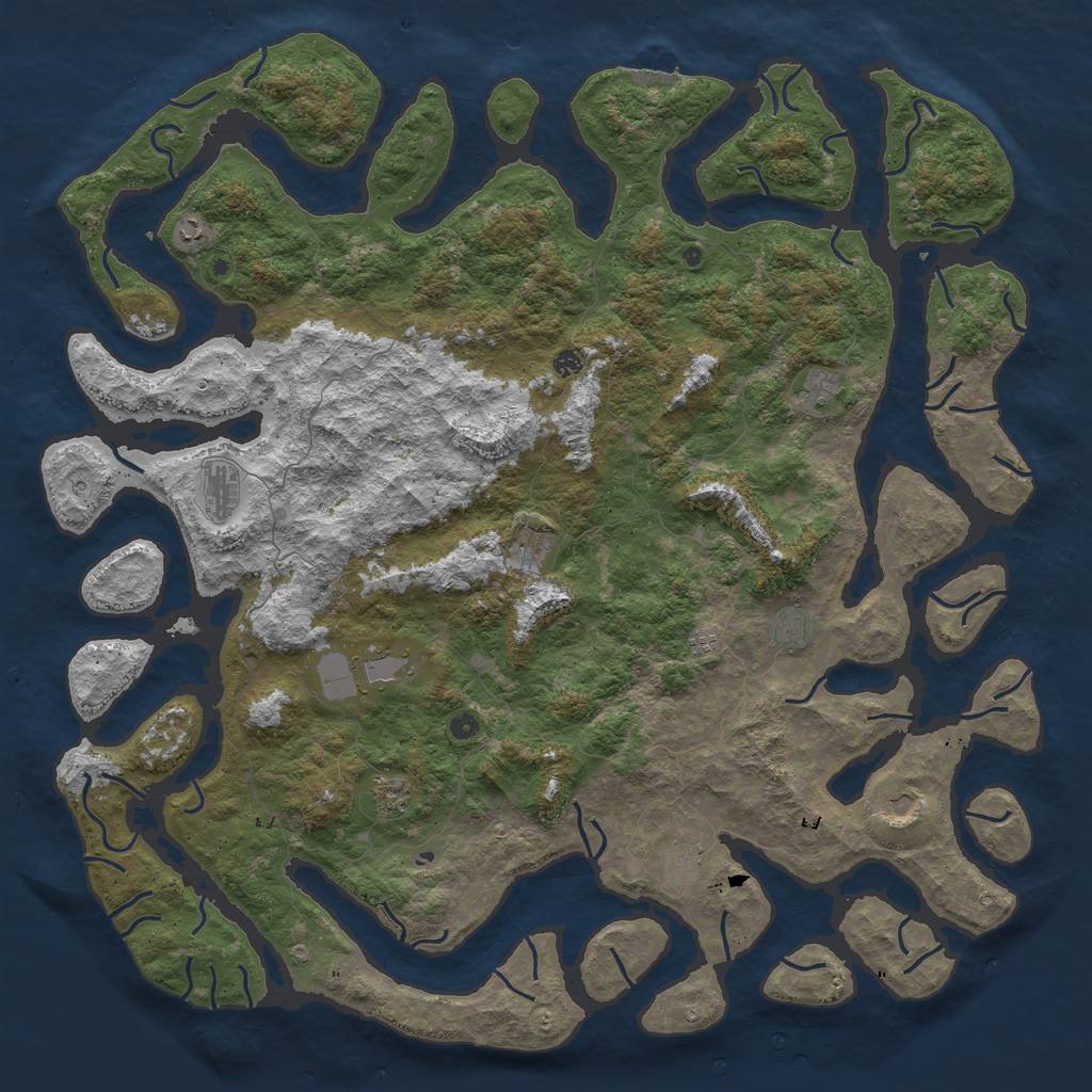 Rust Map: Procedural Map, Size: 6000, Seed: 434795, 15 Monuments