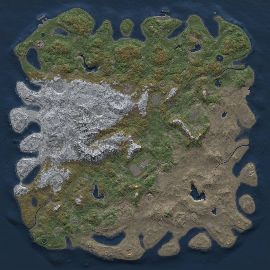 Rust Map: Procedural Map, Size: 6000, Seed: 434795, 17 Monuments