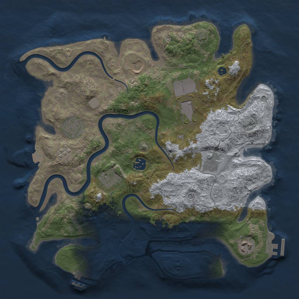 Rust Map: Procedural Map, Size: 3500, Seed: 300721, 14 Monuments