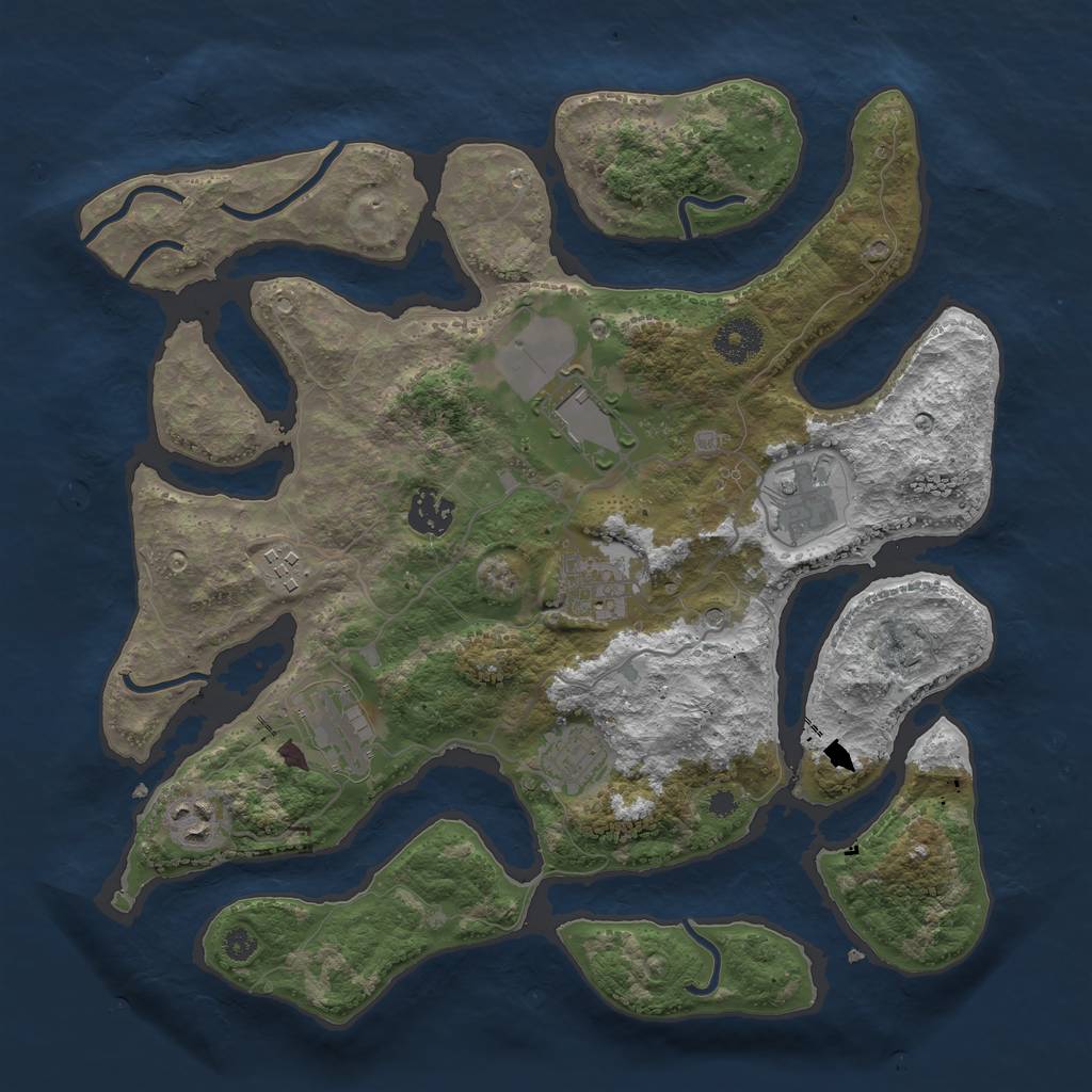 Rust Map: Procedural Map, Size: 3500, Seed: 300721, 11 Monuments