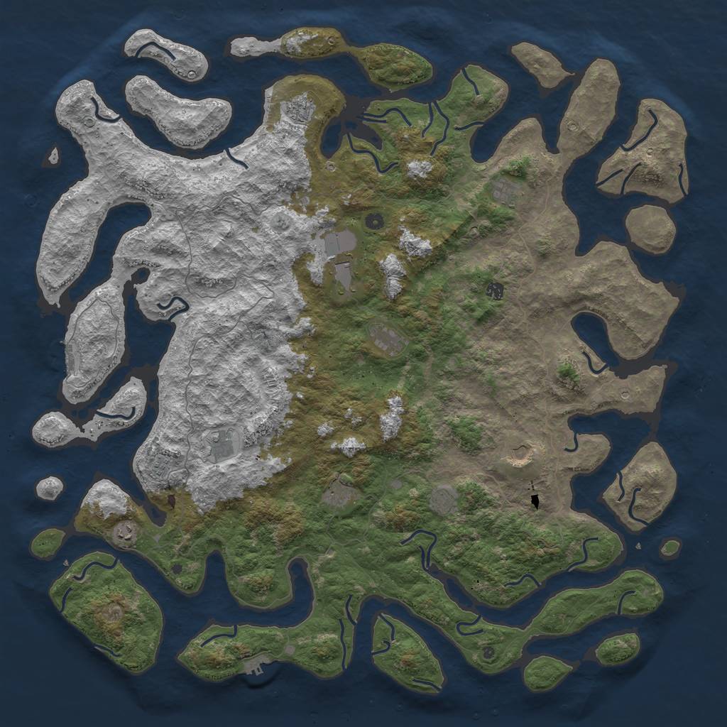 Rust Map: Procedural Map, Size: 6000, Seed: 656656656, 16 Monuments