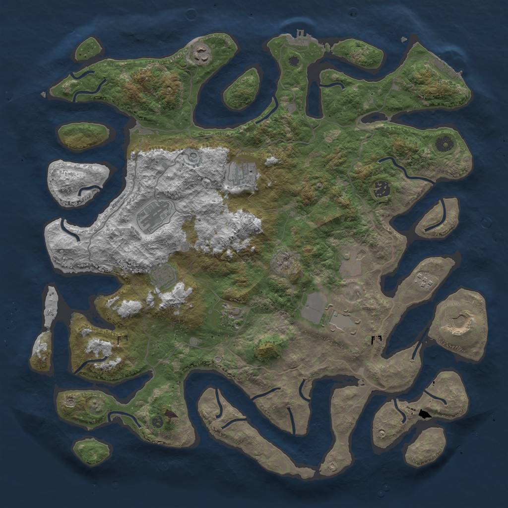 Rust Map: Procedural Map, Size: 4500, Seed: 478526, 15 Monuments