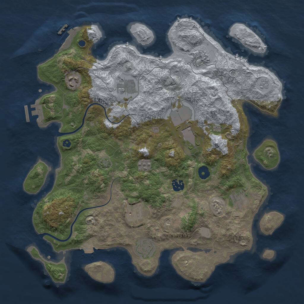 Rust Map: Procedural Map, Size: 3700, Seed: 465248, 15 Monuments