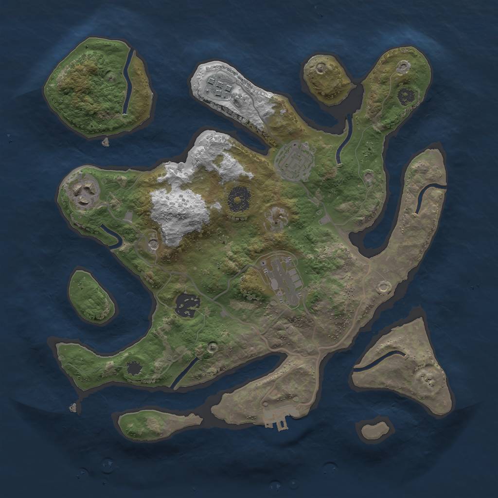 Rust Map: Procedural Map, Size: 3000, Seed: 310731, 9 Monuments