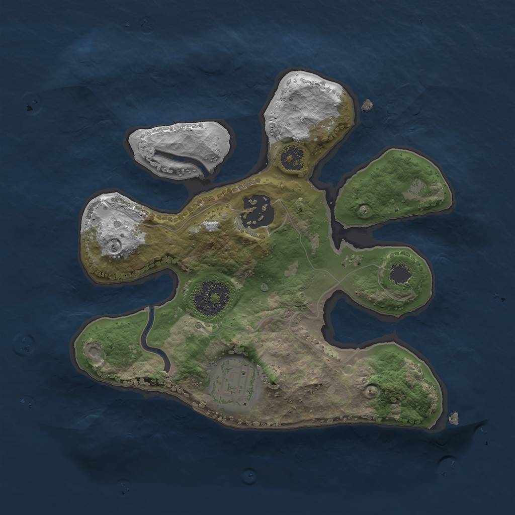 Rust Map: Procedural Map, Size: 2200, Seed: 6095034, 4 Monuments