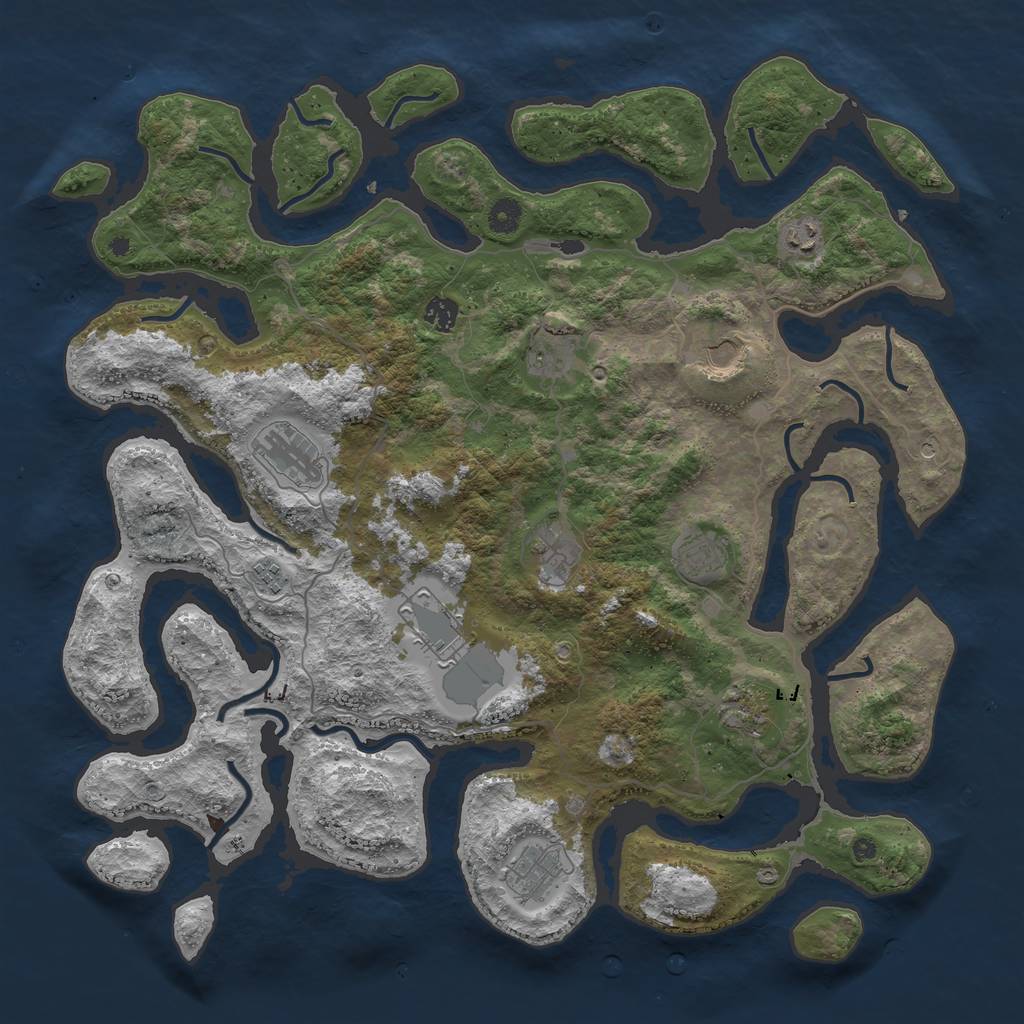 Rust Map: Procedural Map, Size: 4444, Seed: 9469, 14 Monuments