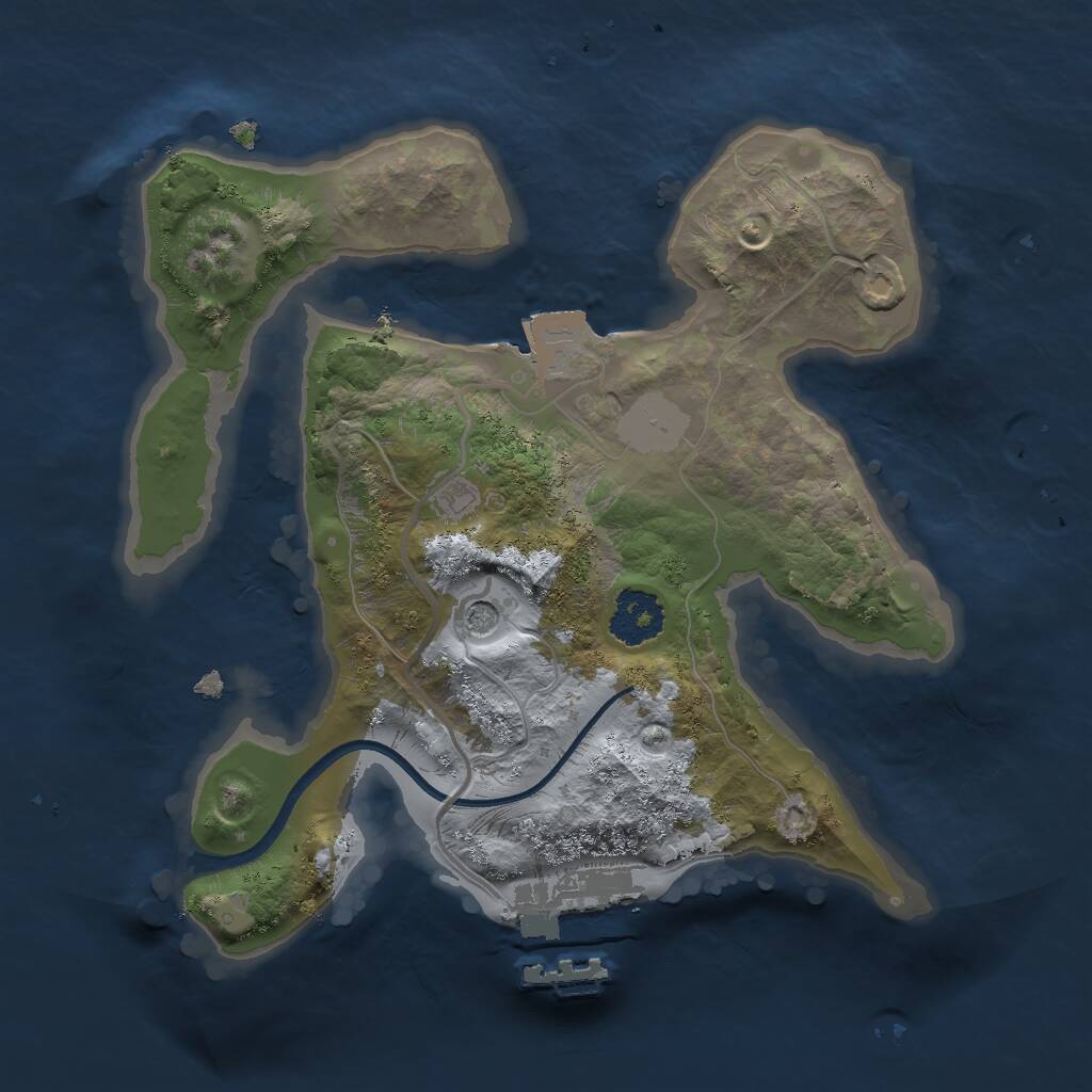 Rust Map: Procedural Map, Size: 2000, Seed: 1472186365, 3 Monuments