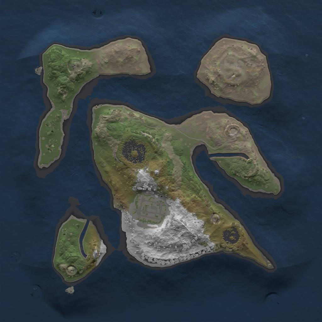 Rust Map: Procedural Map, Size: 2000, Seed: 1472186365, 3 Monuments