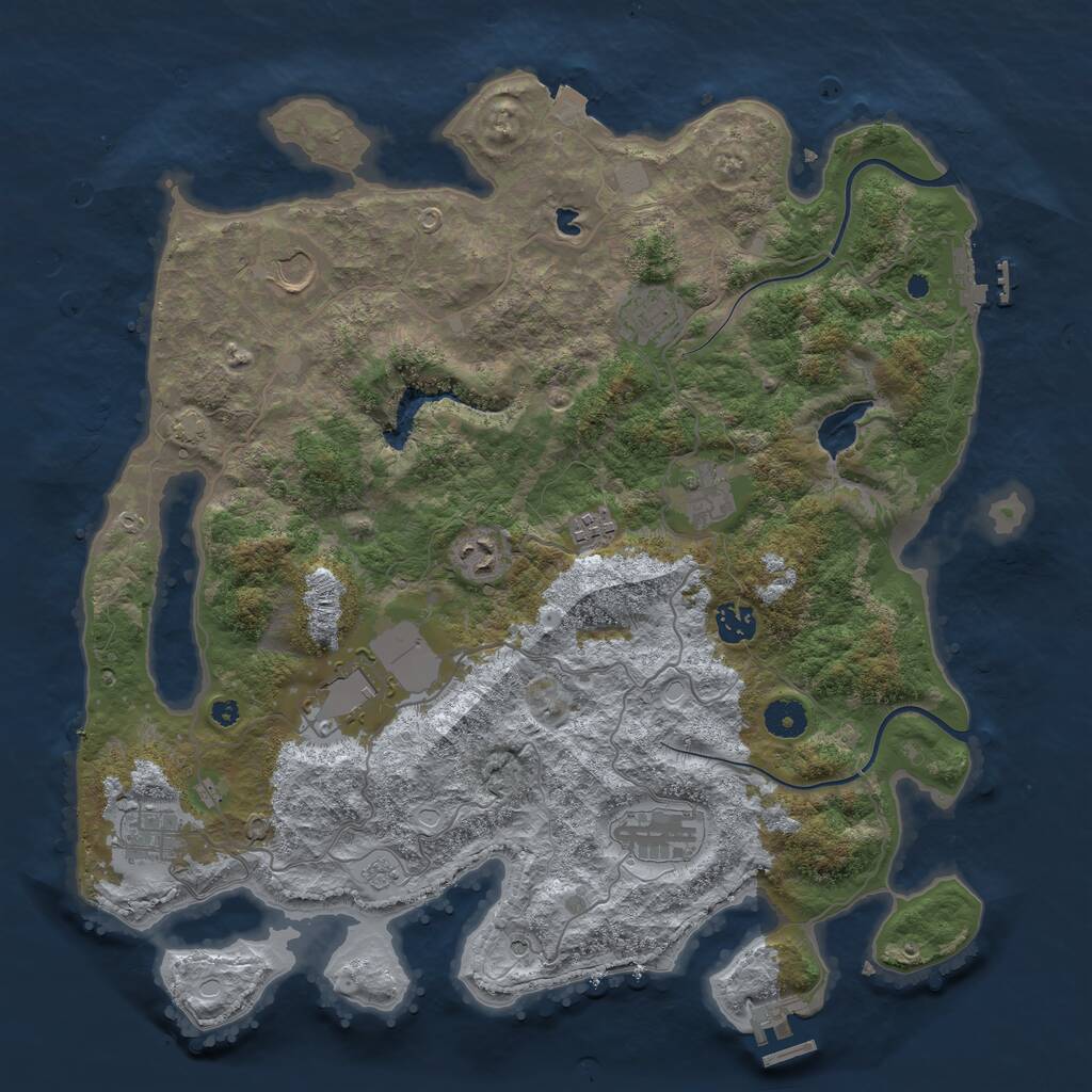 Rust Map: Procedural Map, Size: 4000, Seed: 810874, 15 Monuments