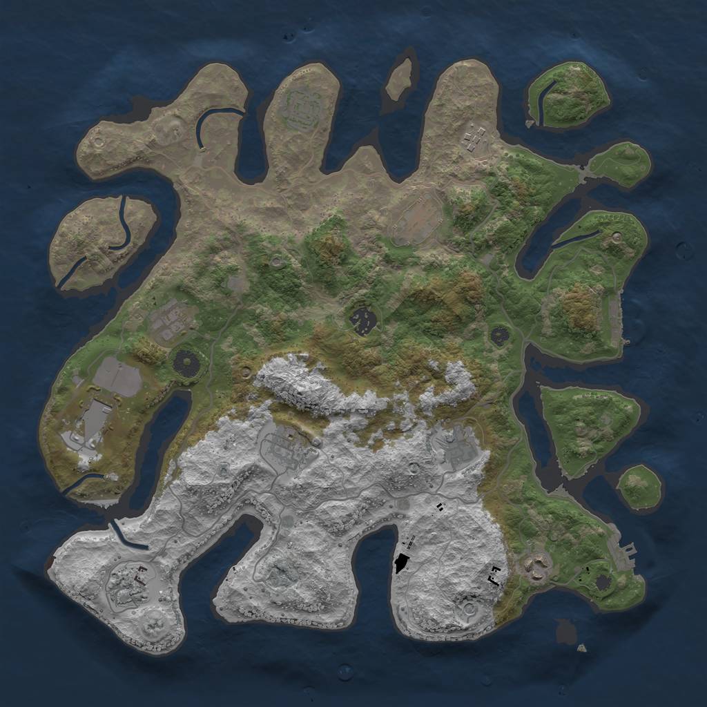 Rust Map: Procedural Map, Size: 4000, Seed: 783016450, 15 Monuments