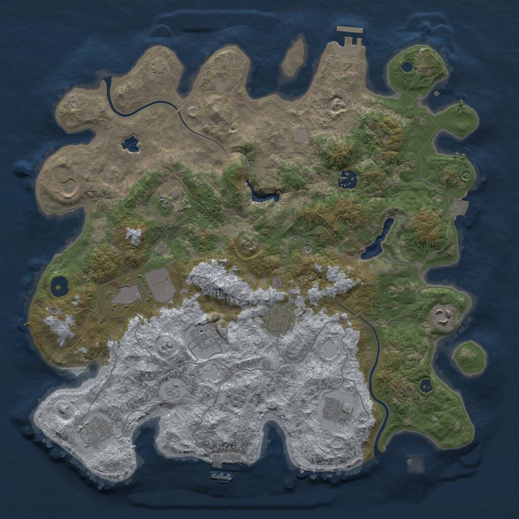 Rust Map: Procedural Map, Size: 4000, Seed: 783016450, 16 Monuments