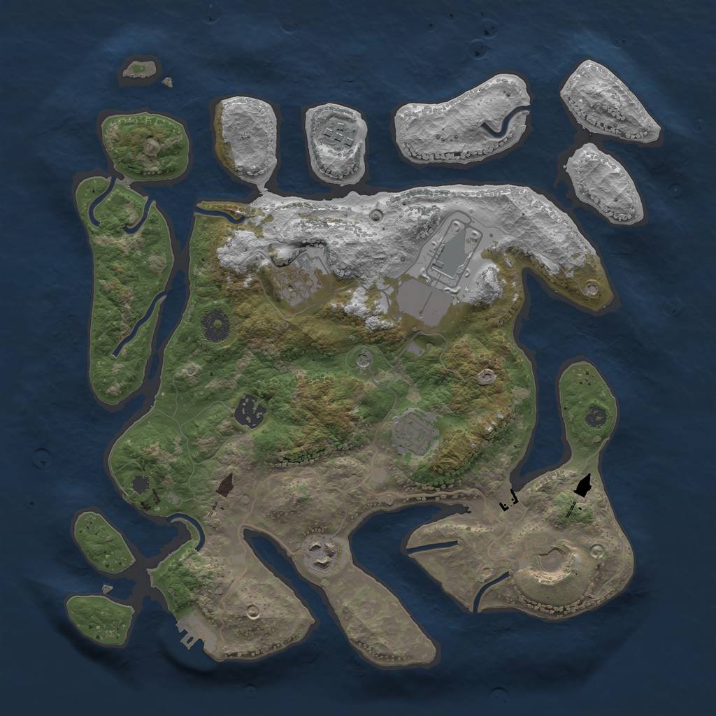 Rust Map: Procedural Map, Size: 3500, Seed: 95911212, 11 Monuments