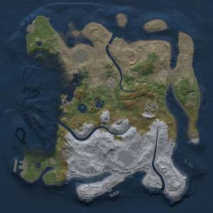 Thumbnail Rust Map: Procedural Map, Size: 3500, Seed: 1685475692, 13 Monuments