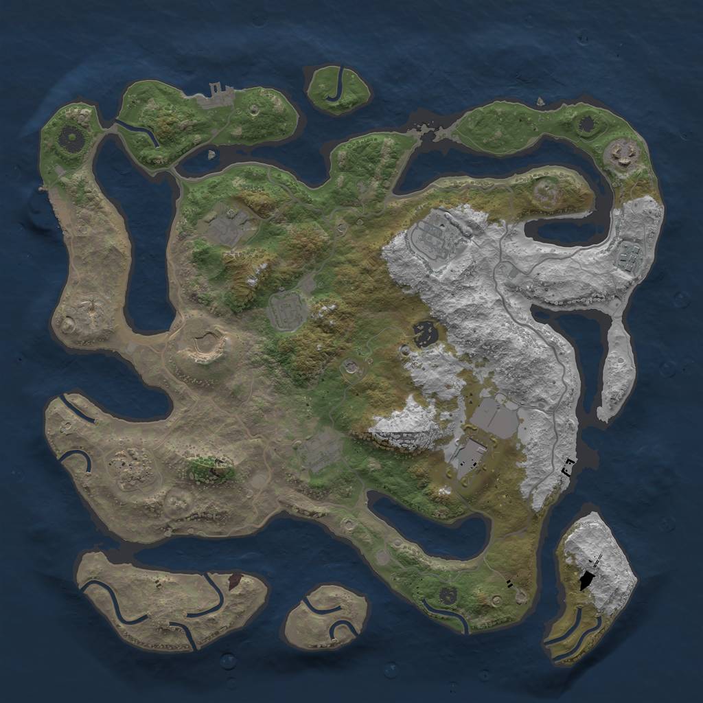 Rust Map: Procedural Map, Size: 4000, Seed: 2694, 15 Monuments