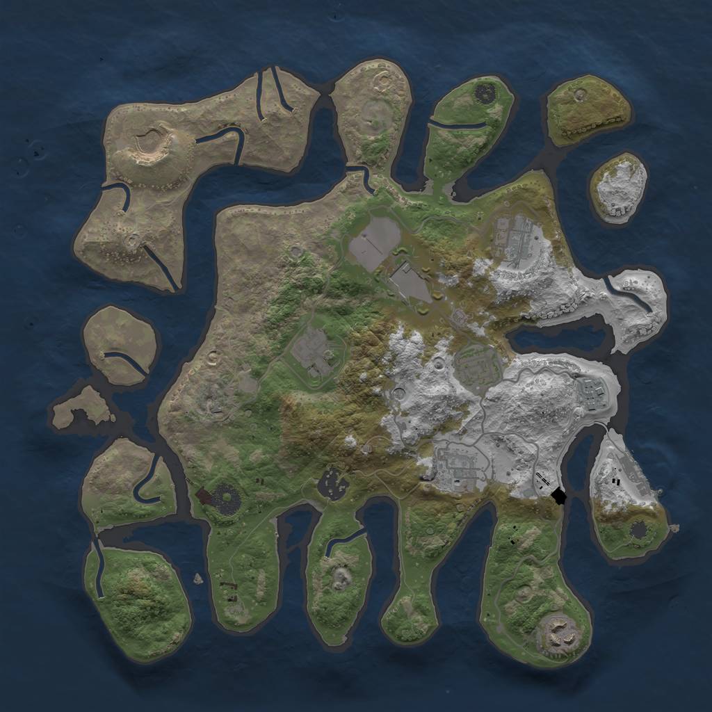 Rust Map: Procedural Map, Size: 3500, Seed: 1818161961, 13 Monuments