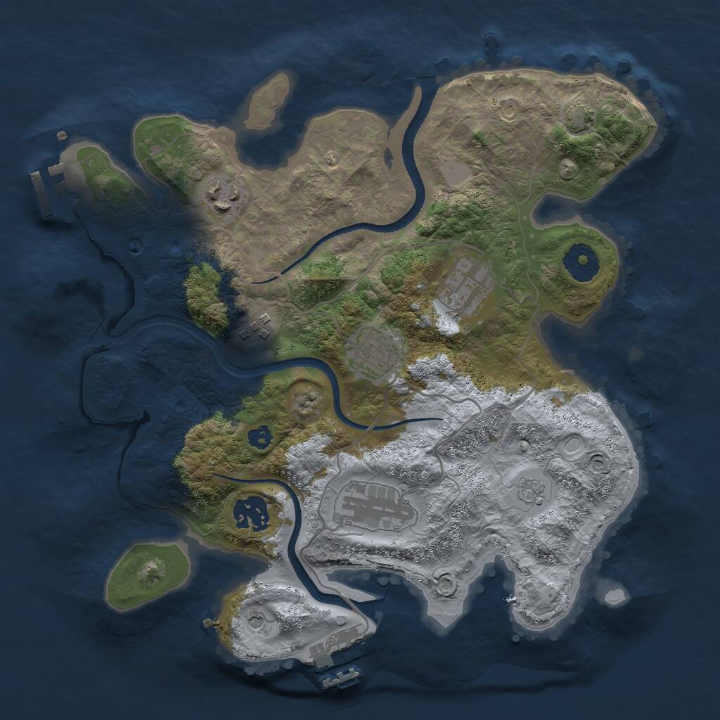 Rust Map: Procedural Map, Size: 3000, Seed: 9992208, 12 Monuments