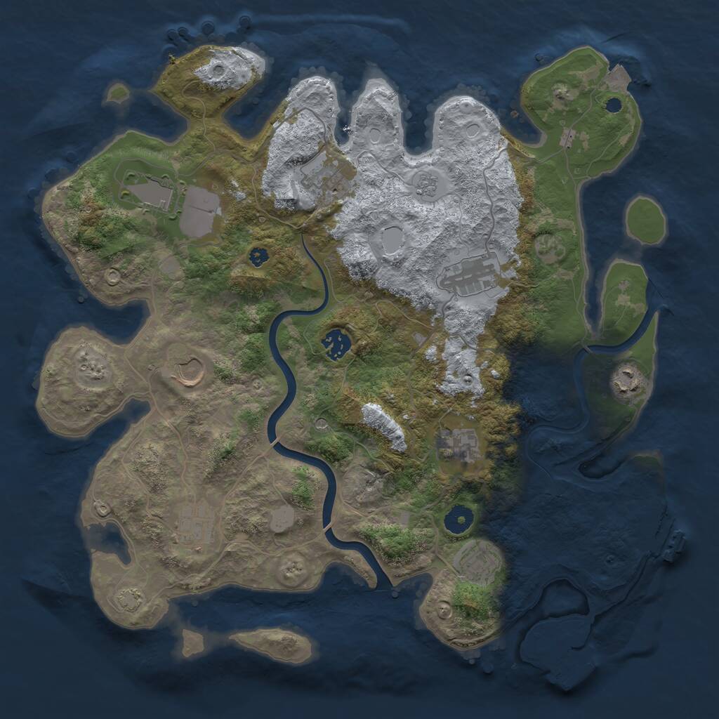 Rust Map: Procedural Map, Size: 3800, Seed: 84789908, 15 Monuments