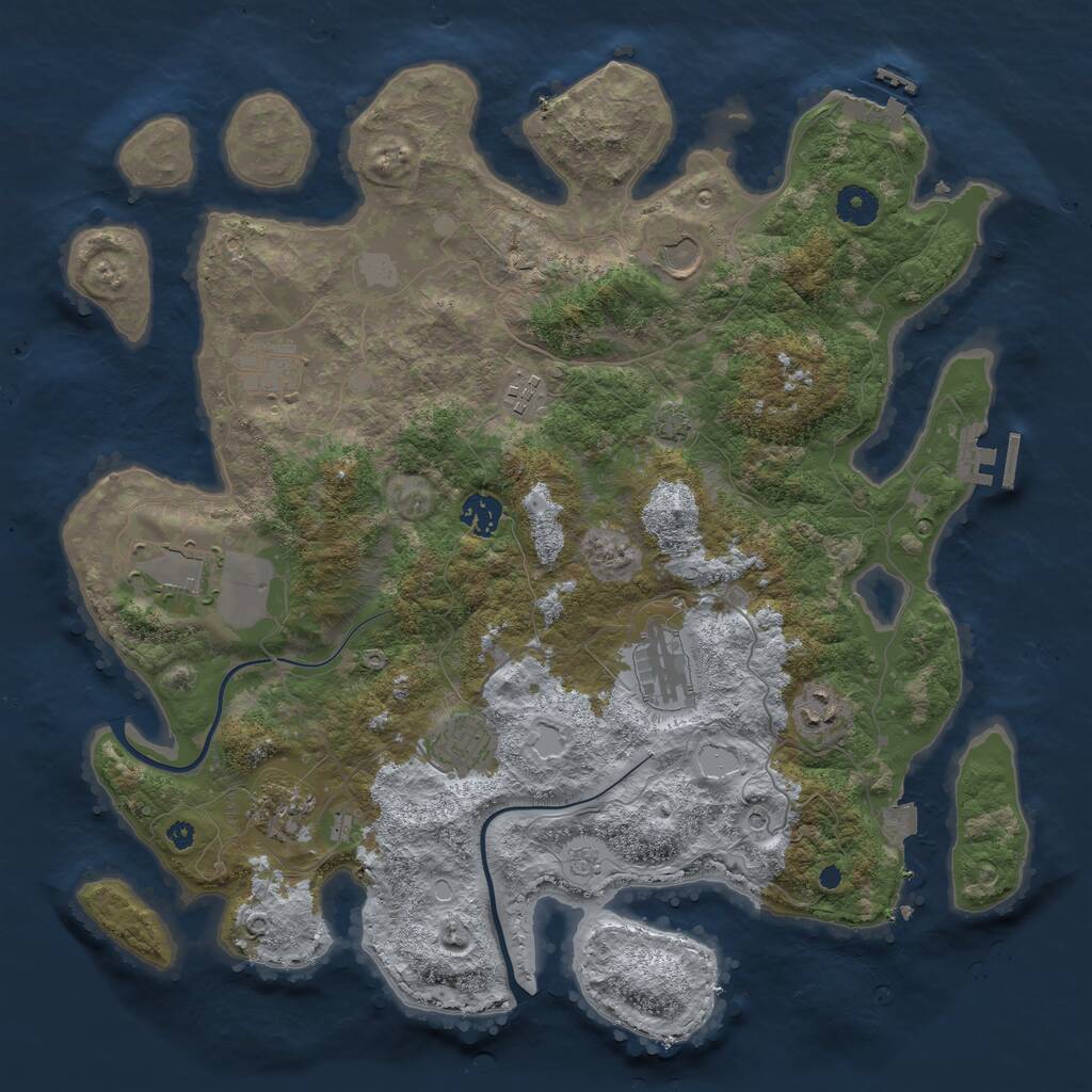Rust Map: Procedural Map, Size: 3950, Seed: 154553, 15 Monuments